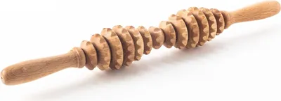 Produktbild von Tuuli Accessories Anti Cellulite Massage Massagegerät Massageroller Roller mit Griff Maderotherapie aus Holz 40 cm