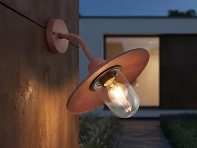 Produktbild von Vintage LED Außenwandleuchte in Rostoptik Außenbeleuchtung Hauswand, Höhe 32cm