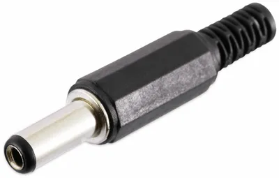Produktbild von Hohlstecker, 5,5/2,5, Schaft 14mm, Knickschutz