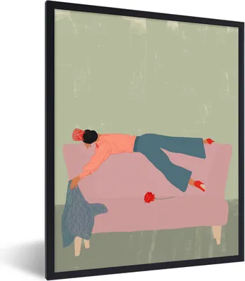 Produktbild von MuchoWow® Gerahmtes Poster Vintage - Frauen - Design 60x80 cm - Poster mit Schwarzem Bilderrahmen Wandposter Rahmen Foto Bilder - Premium - Wanddeko Wohnzimmer