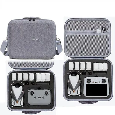 Produktbild von DJI Mini 3 Tasche – Aufbewahrungsbox für Mini 3 Pro – Kompatibel mit RC & RC-N1 – Hartschalen Case für Fly More Combo – Schwarz
