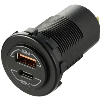 Produktbild von VOLTCRAFT Power-Delivery USB-Einbausteckdose Kfz 60W 12/24 V
