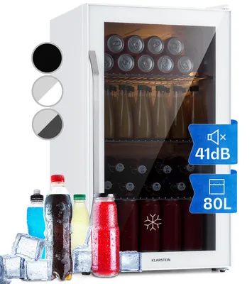 Obrázek produktu pro KlarsteinBeersafe XXL Quatrz, lednice, 80 l, 3 police, panoramatické skleněné dveře, nerezová ocel