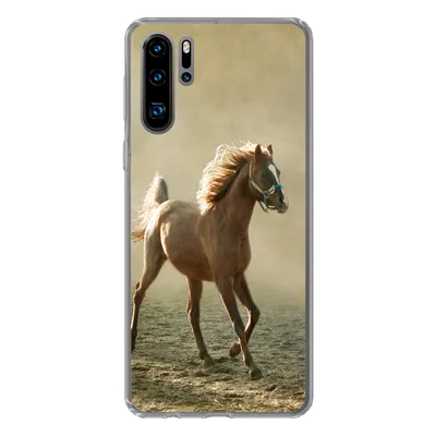 Produktbild von MuchoWow® Handyhülle Schutzhülle Hülle für Huawei P30 Pro Pferd - Sand - Nebel Silikon Softcase Handy Hülle - Schutzdeckel