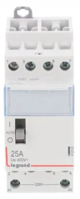 Productafbeelding van Legrand installatieschakelaar, 230V, 25A, 4-polig, met handschakelaar, 1 stuk.