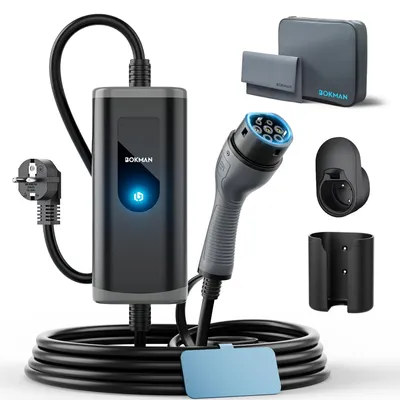 Image de Câble de recharge pour voiture, type 2 - 3,68 kW - 8 mètres - 16 ampères - Chargeur électrique