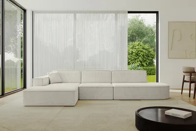Produktbild von ALTDECOR Ecksofa in L-Form IREA-L2-v4 327x165x77 cm Cremeweiß Corner Sofa Eckcouch Couch Wohnlandschaft Cauchsofa