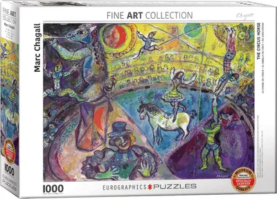 Produktbild von 1000 Teile Puzzle - Puzzle - Marc Chagall - Das Zirkuspferd + Puzzle Alu Rahmen für 1000er