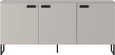 Image de Reano - Buffet, 184x40x86h cm Beige, 3 Tiroirs