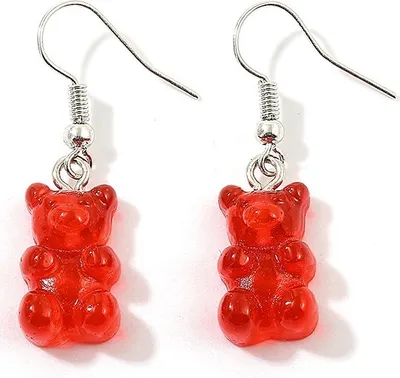 Image de Boucles doreilles Bear en Rouge - Élégance et Originalité KP27466