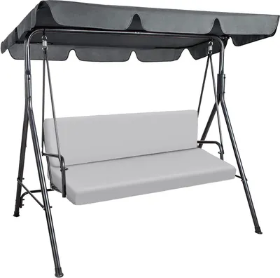 Produktbild von Hollywoodschaukel Auflage, 150x50x50, Glatt, Gartenbankauflage Sitzkissen Rückenkissen Matratze, Grau [133]