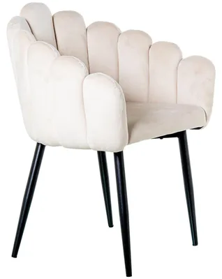 2er-Set Samt-Metall-Stühle Beige/Schwarz 60x62x82 cm