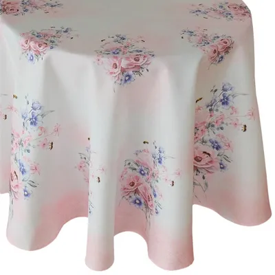 Immagine prodotto di Tovaglia fiori colori pastello rosa stampa colorata Ø 170 cm