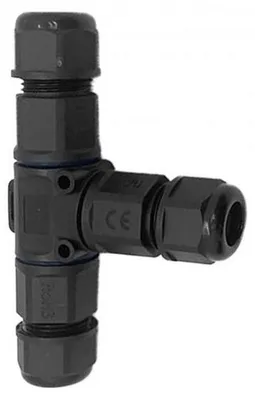 Produktbild von Kabelverbinder, T-Stück mit Schnellanschluss. IP68, 3×4 mm², 450 V/16 A – ON-AE-13622