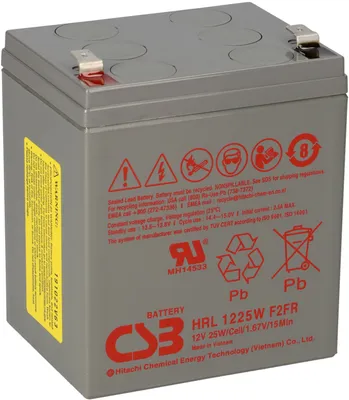Zdjęcie produktu dla Akumulator ołowiowy CSB HRL1225W F2 12V 25W wysokoprądowy akumulator ołowiowy AGM
