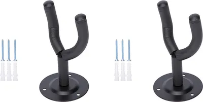 Obrázek produktu pro INF Kytarový věšák, nástěnný držák pro kytaru, baskytaru, ukulele 2-balení Černá