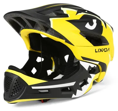 Imagen del producto de Casco para bicicleta infantil con protección facial completa, ideal para deportes
