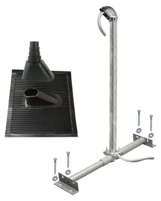 Produktbild von SkyRevolt Dachsparrenhalter Montageset Alu-Ziegel schwarz ALU-Mastkappe