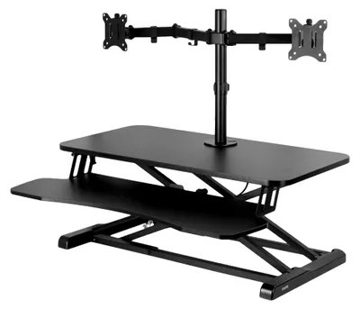 Produktbild von Höhenverstellbarer Stehpult-Konverter mit Dual-Monitorhalterung, schwarz