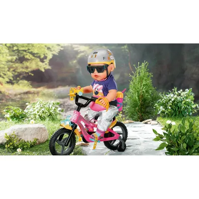 Produktbild von Zapf Creation Baby born Bike s krásnou mätovo-bielou kvetinovou potlačou