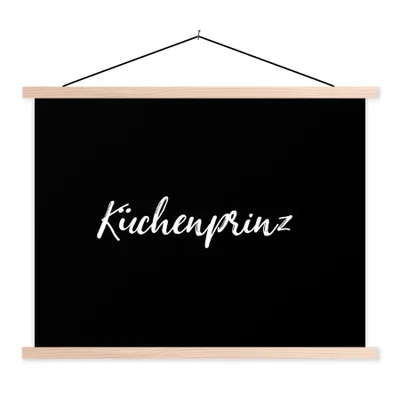 Produktbild von MuchoWow® Textilposter Zitate - Sprichwörter - Kochen - Chefkoch 40x30 cm mit holzfarbenen Rahmen - Bilder