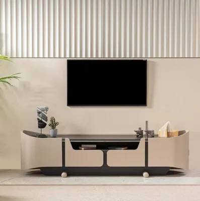 Produktbild von RTV Lowboard TV Ständer Wohnzimmer Holz Beige Sideboard Tisch Modern