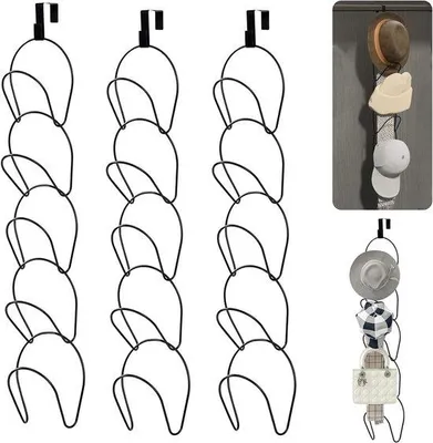 Produktbild von Famanu Haken für Kleiderschrank - 15 verstellbare Halter für Hüte, Schals & Handtaschen