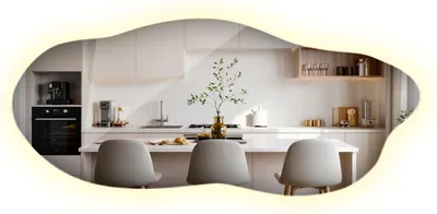 Produktbild von Wandspiegel mit LED Beleuchtung 80x35 cm – Freiform Spiegel im modernen Design, LED Licht, Badezimmerspiegel