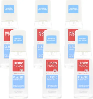 Produktbild von 6 x Hidrofugal Classic Anti Transpirant Zerstäuber je 75 ml Dezenter Duft Starker Schutz