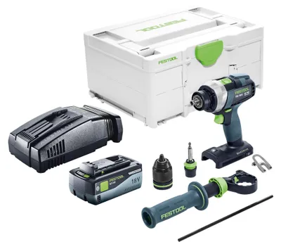 Zdjęcie produktu dla Festool TDC 18/4 Basic akumulatorowa wiertarko-wkrętarka 18 V 75 Nm bezszczotkowa + 1x akumulator 8,0 Ah + szybka ładowarka + systainer
