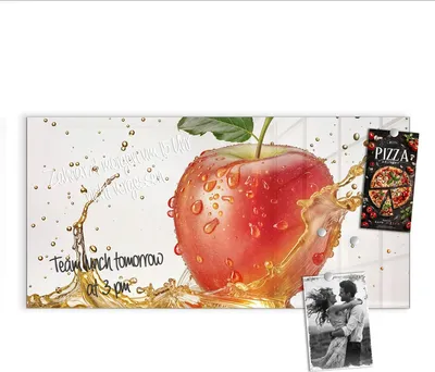 Produktbild von Magnettafel 100x50cm Pinnwand Whiteboard beschreibbar - Spritziger Apfel