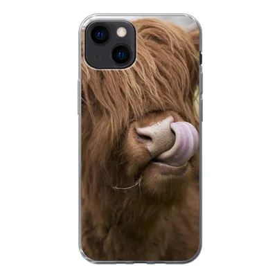 Produktbild von MuchoWow® Handyhülle Schutzhülle Hülle für iPhone 13 Schottischer Highlander - Braun - Kuh Silikon Softcase Handy Hülle - Karteninhaber