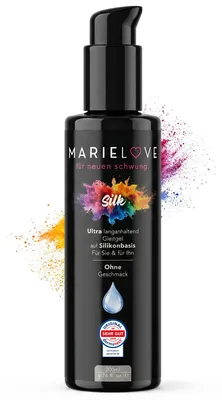 Produktbild von Marielove Silk Gleitgel auf Silikonbasis für Sie und Ihn – ultra langanhaltend, seidig, wasserfest & duschtauglich, geeignet für Massagen, vegan, 200 ml