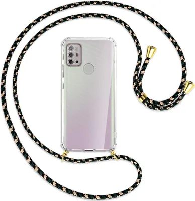 Produktbild von Handykette Backcover-Schutzhülle mit Band (Metall goldfarben) für Motorola Moto G10 (Power), G20, G30 - camouflage