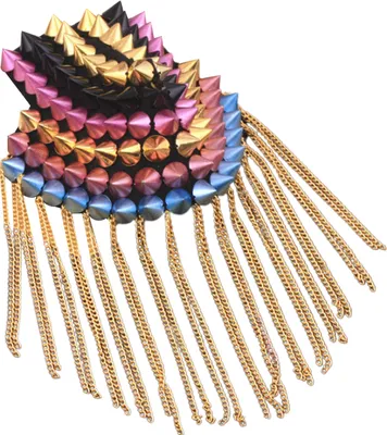 Produktbild von Schulter Brosche Quasten Punk Schmuck Vintage Fransen Epaulette Kleidung Dekor-Mehrfarbig