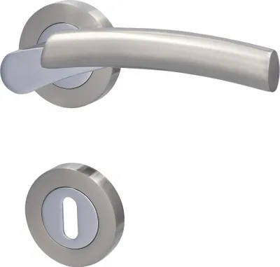 Produktbild von Alpertec Rosettengarnitur Solid 7 Edelstahl silber rund