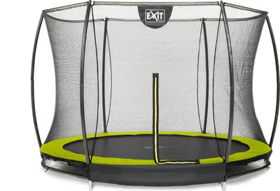 Image de EXIT Silhouette Trampoline ø244cm – avec Filet de sécurité – Enterré – Rond – pour Enfants – Vert
