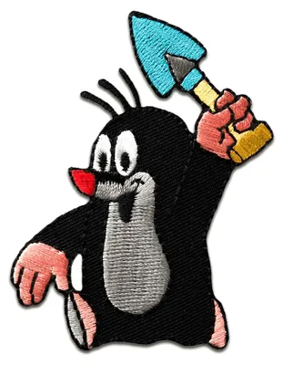 Produktbild von Der Kleine Maulwurf Schaufel Comic - Aufnäher, Bügelbild, Aufbügler, Applikationen, Patches, Flicken, Zum Aufbügeln, Größe: 7,3 x 4,7 cm