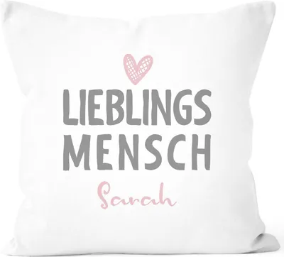 Produktbild von Kissen-Bezug Lieblings-Mensch mit Namen Kissen-Hülle personalisierte Geschenke Dekokissen SpecialMe® weiß unisize