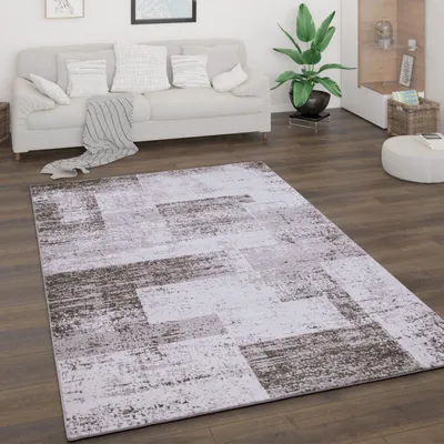 Produktbild von Teppich Wohnzimmer Kurzflor Vintage Abstrakt Modern Geometrisch Rautenmuster Grösse 200x280 cm