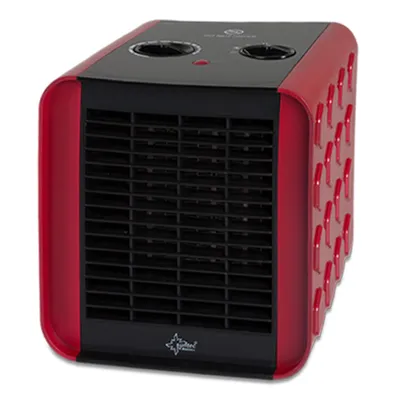 Produktbild von SUNTEC PTC Heizlüfter Heat Block - Leiser Elektroheizer, 1500 Watt | Elektro-Heizung 3 Heizstufen | Rot / Schwarze Elektroheizung | Elektrischer Wärmeheizer für Schlafzimmer, Wohnzimmer