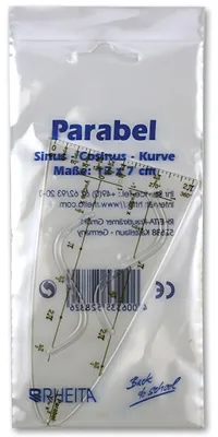 Produktbild von Parabellineal, transparent, mit 2 getrennten Kurven, Sinus- Cosinus-