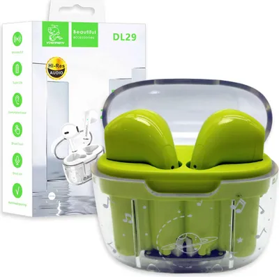 Zdjęcie produktu dla Słuchawki Bluetooth Denmen Earbuds Zielone Dl29 Tws