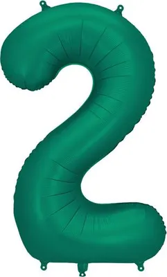 Produktbild von Folienballon Nummer „2“, 86cm, flaschengrün