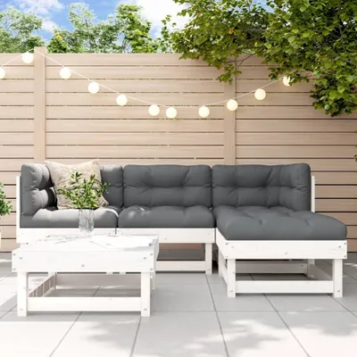 Produktbild von Design Möbel 5-tlg. Garten-Lounge-Set Weiß Massivholz Kiefer - 2024 Neu