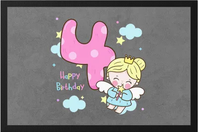 Produktbild von Happy Birthday Fußmatte Geburtstagskind Geburtstag Alles Gute Happy Birthday Party Prinzessin
