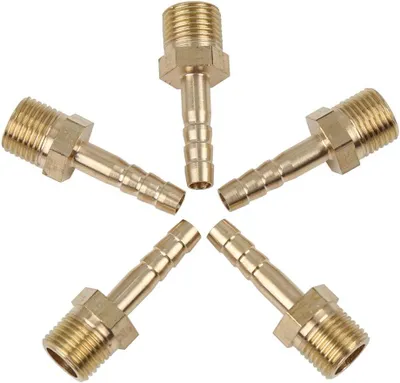 Image de X AUTOHAUX : 5 raccords en laiton pour tuyaux, diamètre intérieur du tuyau de 4,5 mm, filetage NPT 1/8 de pouce