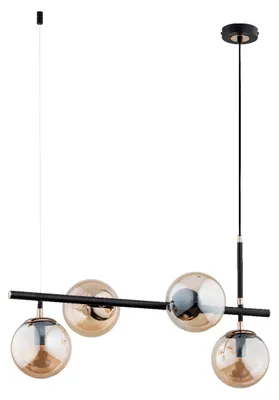 Zdjęcie produktu dla Lampa wisząca FIORE czarno-bursztynowy-złota 4xE14x10W metal wym:92x71x31,5cm IP20 Alfa
