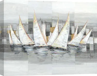 Produktbild von Leinwandbild mit Segelbooten - Luigi Florio, Regatta – 80x60 cm