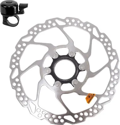 Produktbild von Shimano 160 mm Fahrrad Bremsscheibe SM-RT54 in Silber/Schwarz inkl. Fahrradklingel
